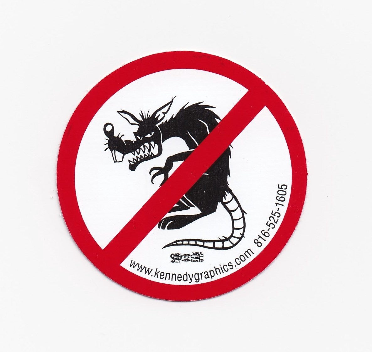 No Raggedy Ass Rats Hard Hat Sticker #S103