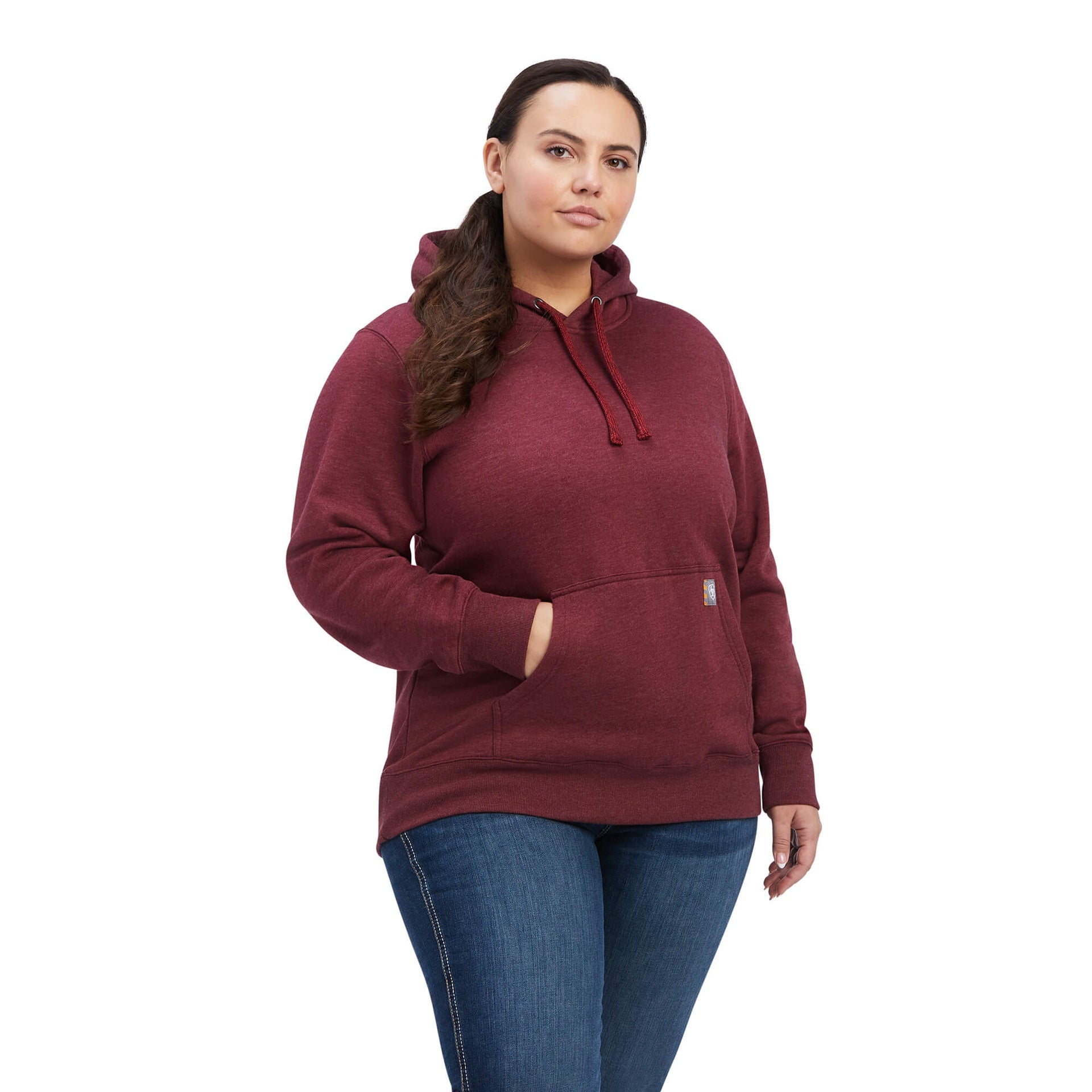 ARIAT Women's Real Elevated Hoodie - Cozy Fleece With Faux Leather Trim & Button Placket