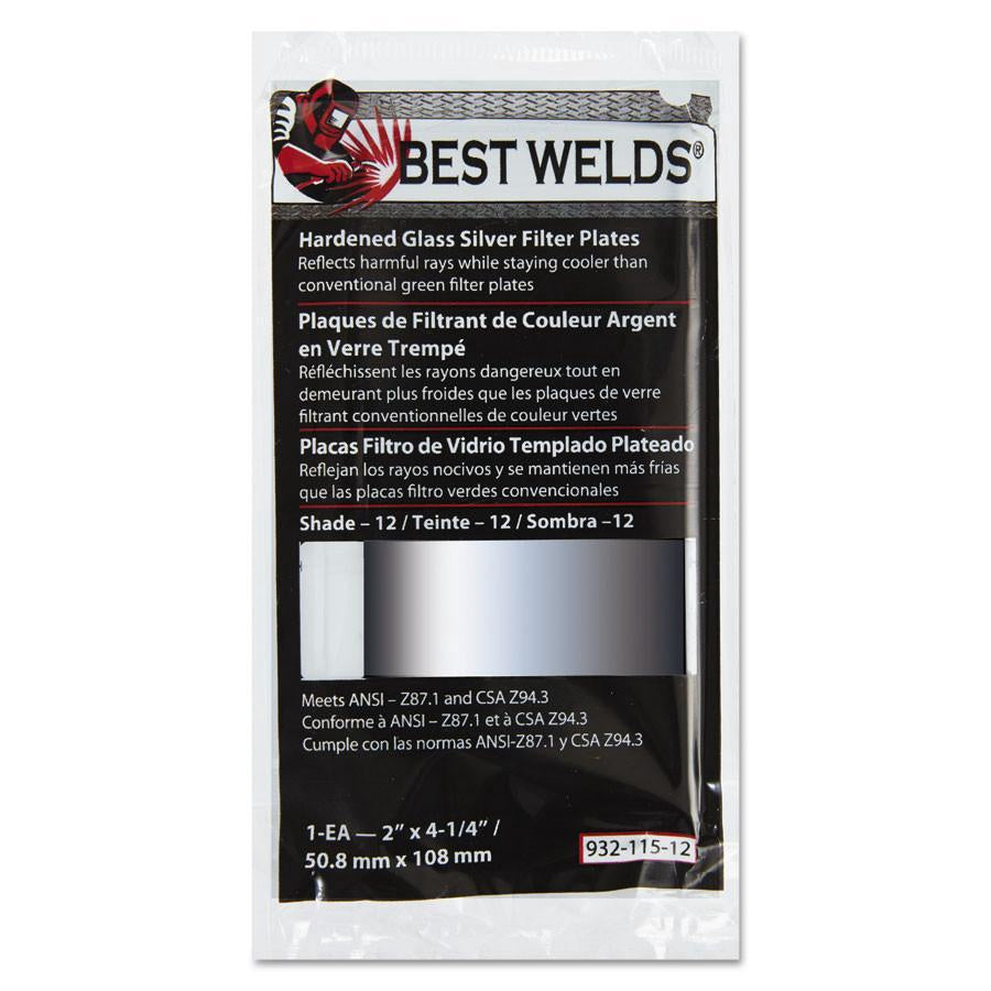 Best Welds Hardened Glass Silver Filter Plates 4 1/2" X 5 1/4"