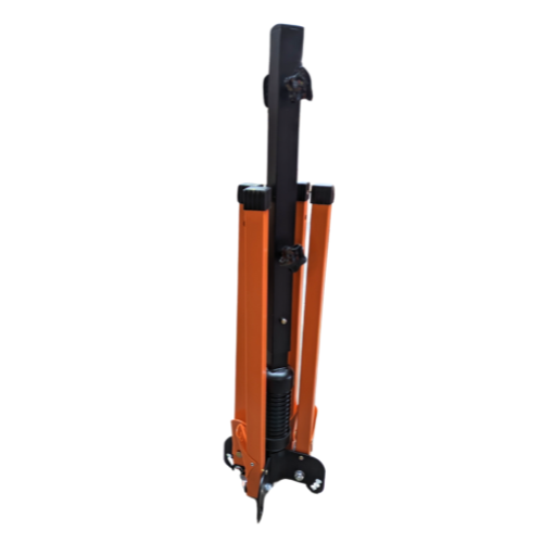Ozmo Safety Compact Single Spring Sign Stand for Roll-Up Traffic Safety Sign — Orange Powder-Coat Finish - HardHatGear