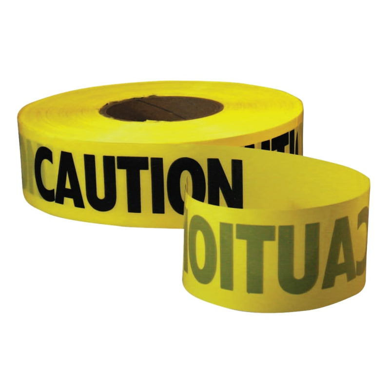Empire Level Safety Barricade Tape, 3 in x 1,000 ft, Caution, 2 mil, Yellow - HardHatGear