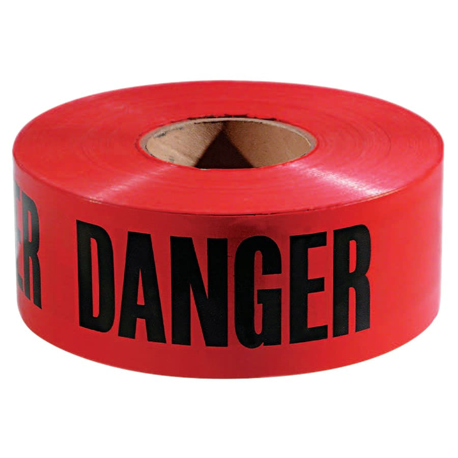 Empire Safety Barricade Tape, 3 in x 1,000 ft, Danger, Red - 4 MIL