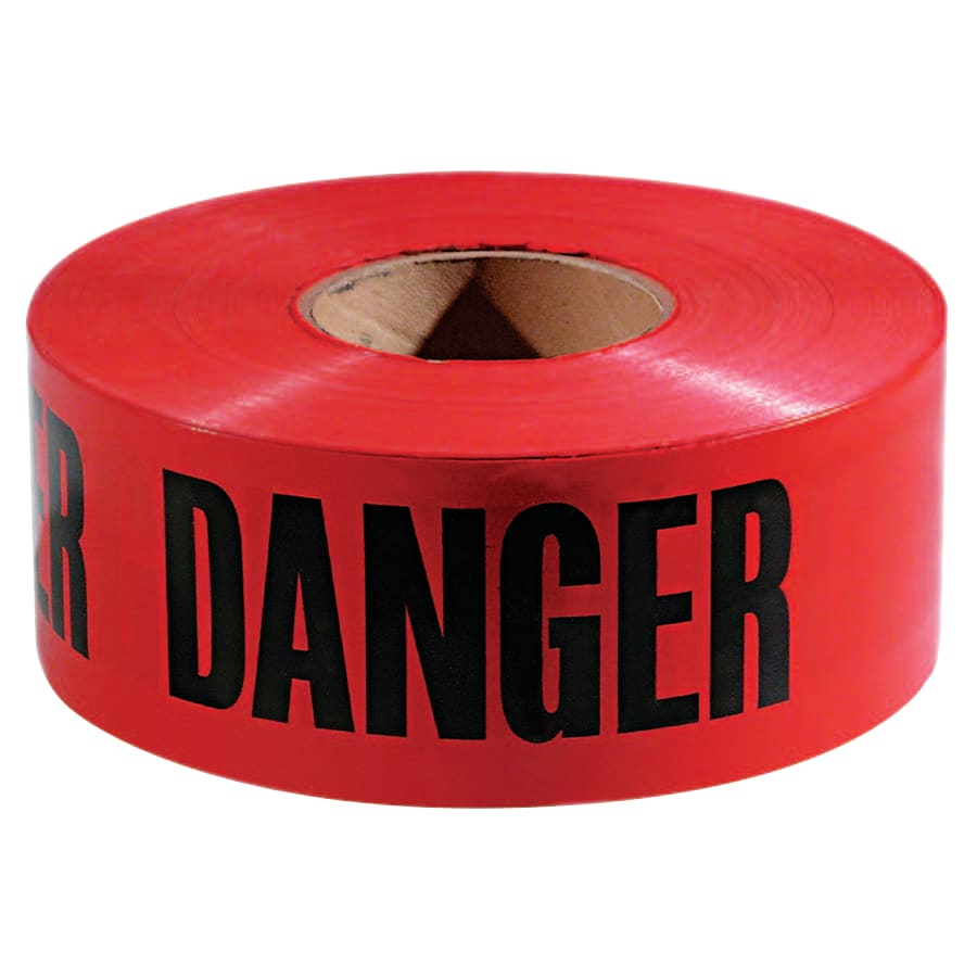 Empire Safety Barricade Tape, 3 in x 1,000 ft, Danger, Red - 4 MIL