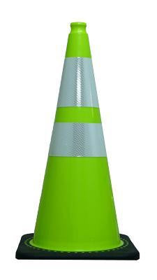 28" Reflective 6/4 Traffic Cone, Lime