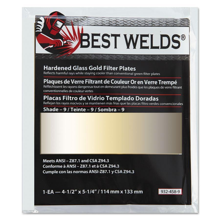 Best Welds Hardened Glass Gold Filter Plates 4 1/2" X 5 1/4"