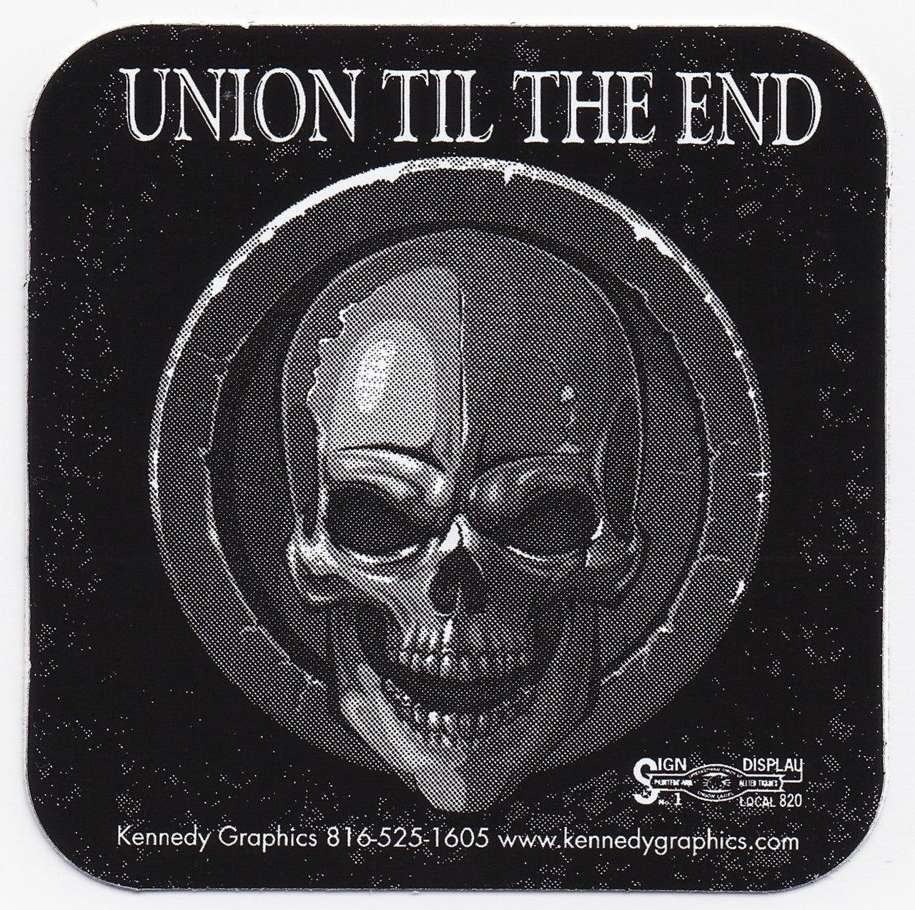 Union Til the End Skull Hard Hat Stickers #S98