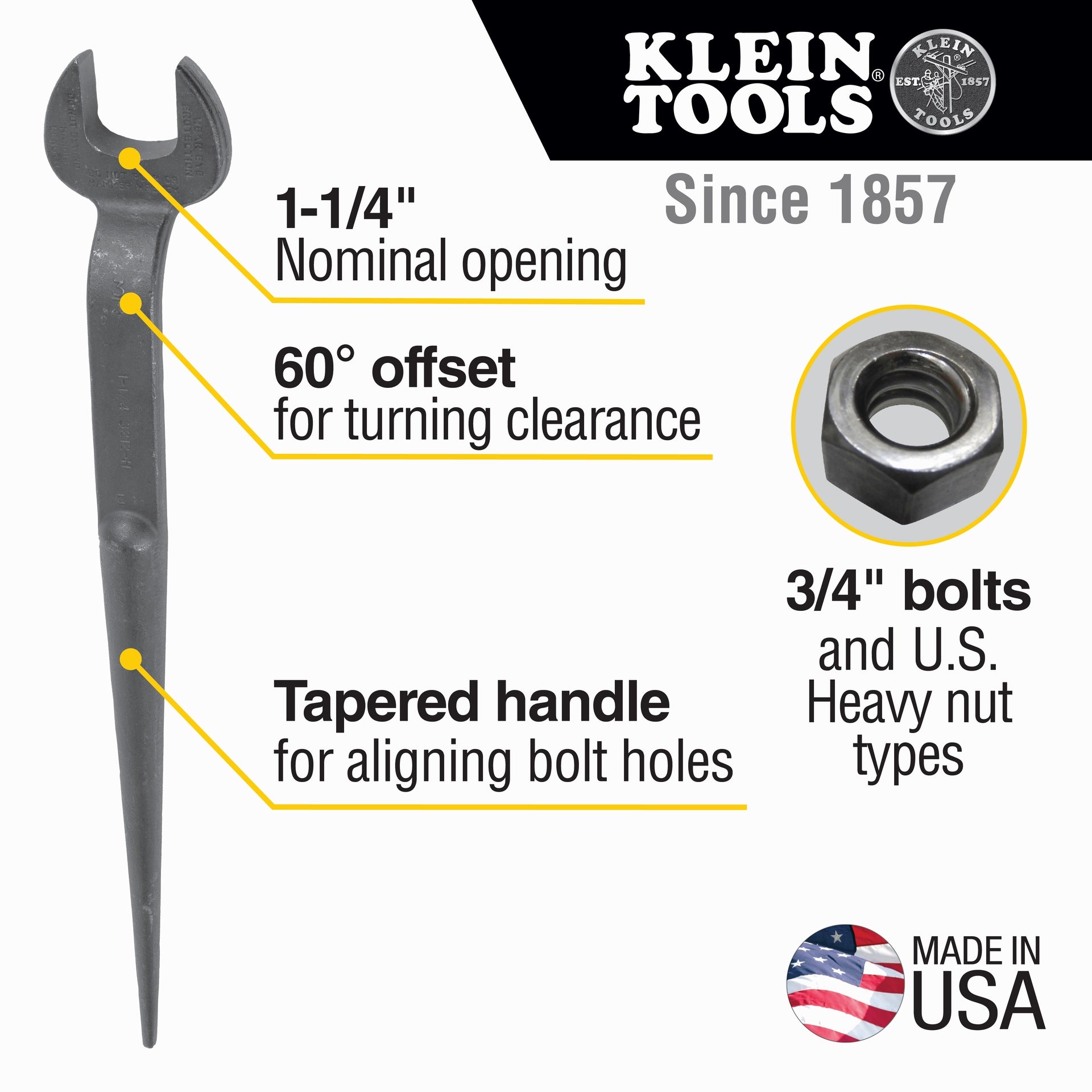 Klein Erection Wrench For 3/4 Hard Bolts #3212