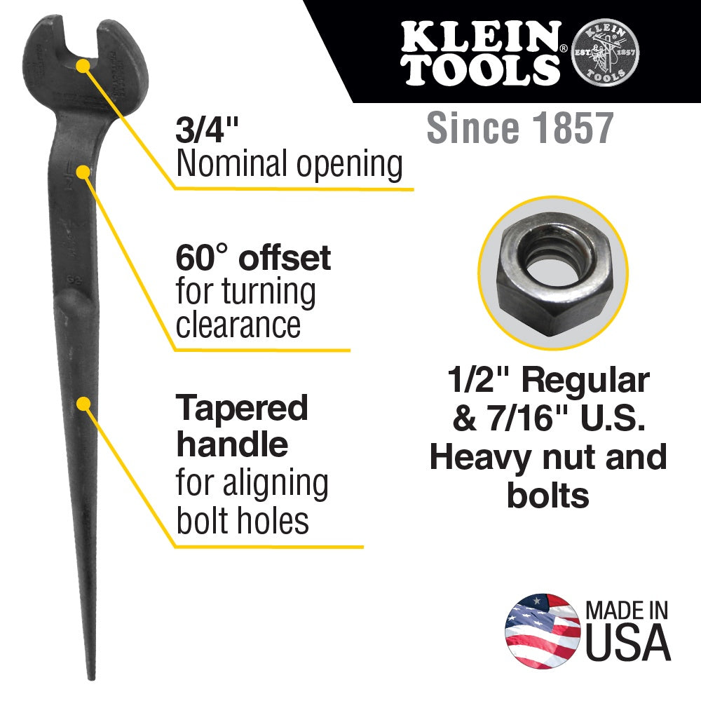 Klein Erection Wrench For 1/2 Soft Bolts #3219