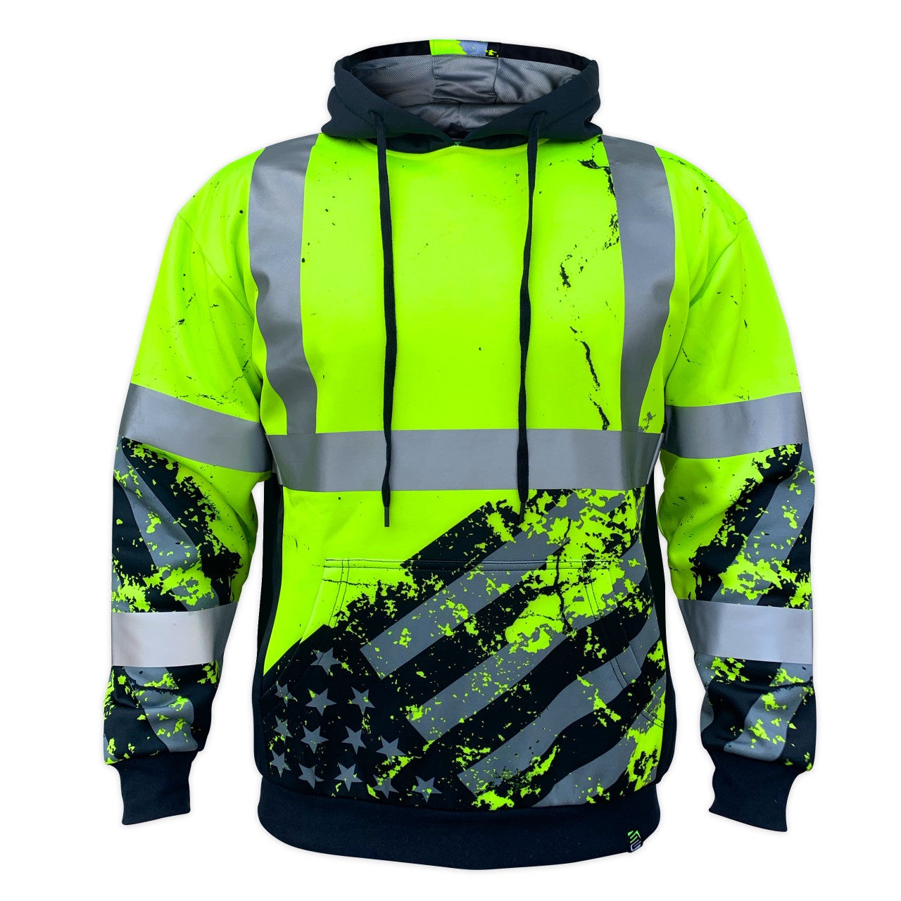 SafetyShirtz SS360º American Grit Yellow Class 3 Type-R Safety Hoodie