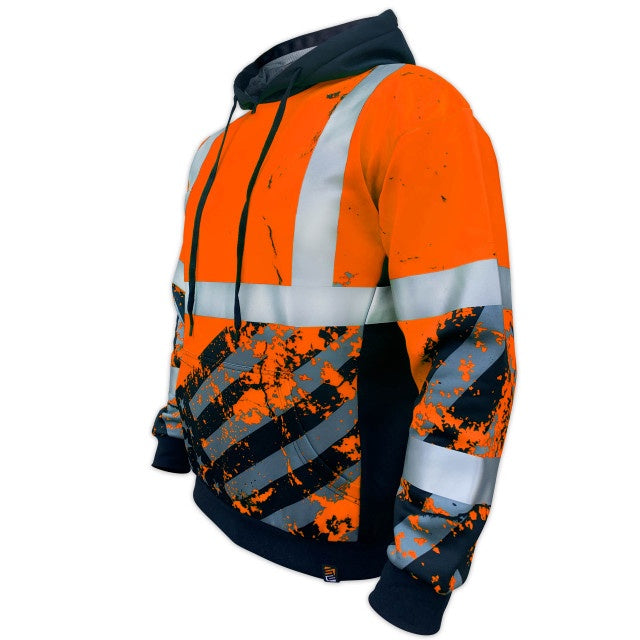SafetyShirtz SS360º American Grit Yellow Class 3 Type-R Safety Hoodie-Orange