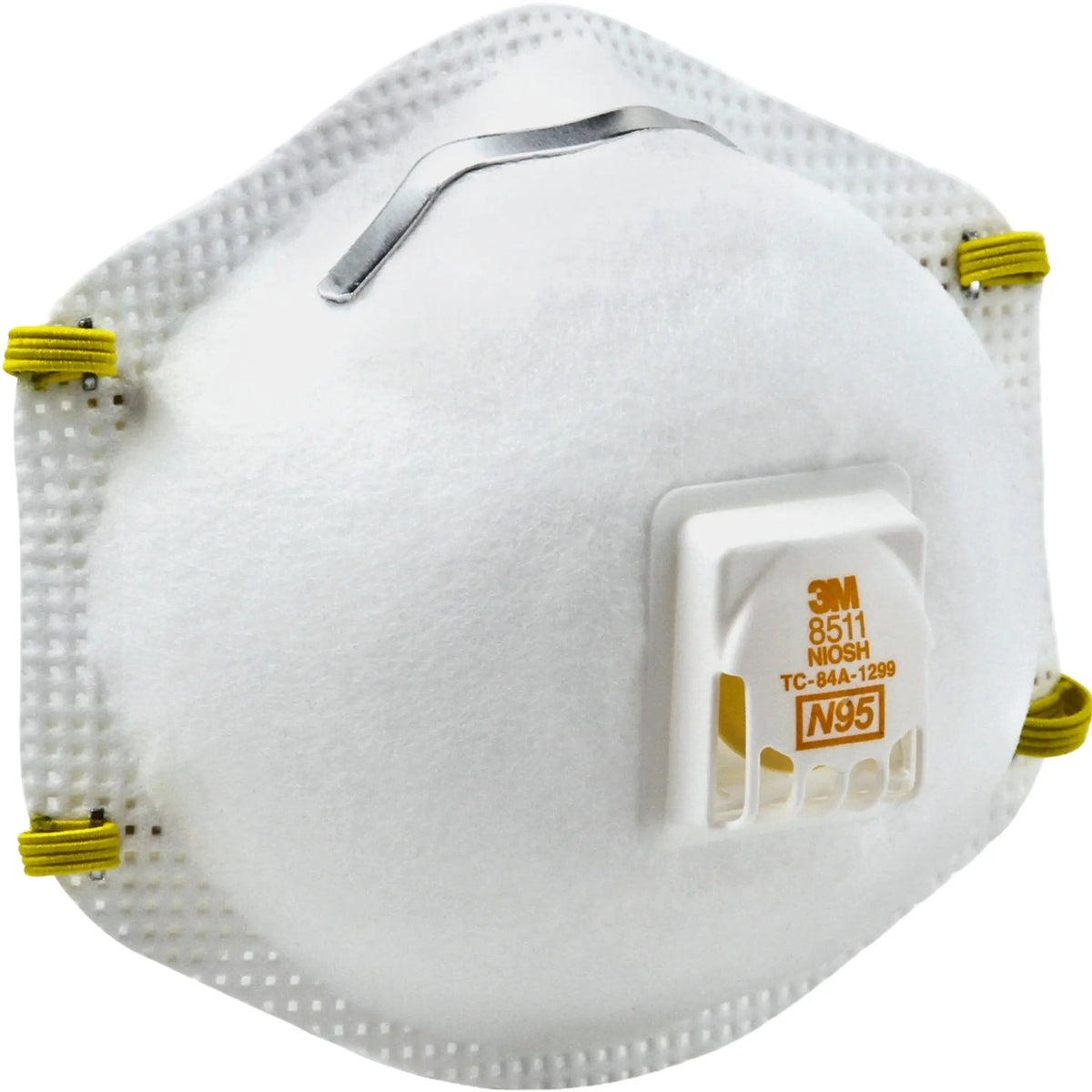3M 8511 N95 Particulate Respirator Mask with CoolFlow Valve, White