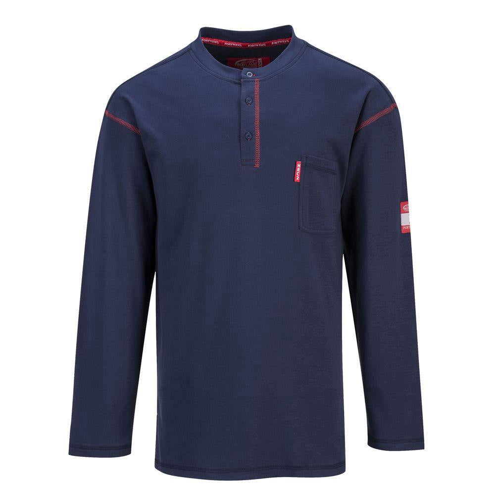 Portwest BizFlame FR 3 Button Crew Neck TShirt