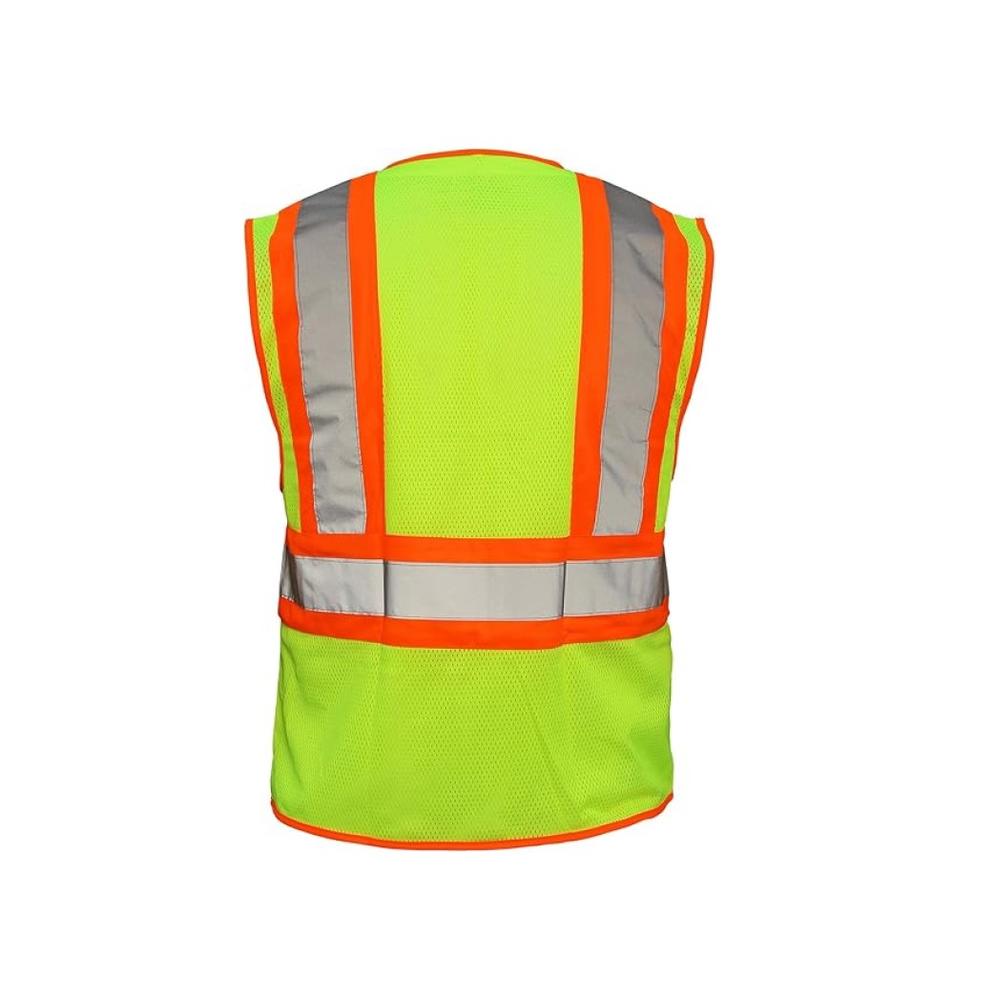 SAS Safety Corp 690-2112 Class 2 High-Visibility Yellow Safety Vest – ANSI Compliant Reflective Workwear