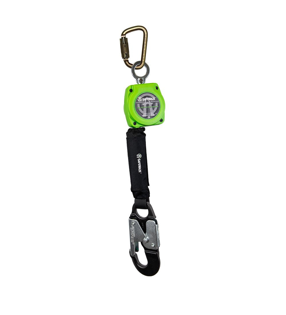 Safewaze 6' Web Retractable with Aluminum Snap Hook & Steel Carabiner