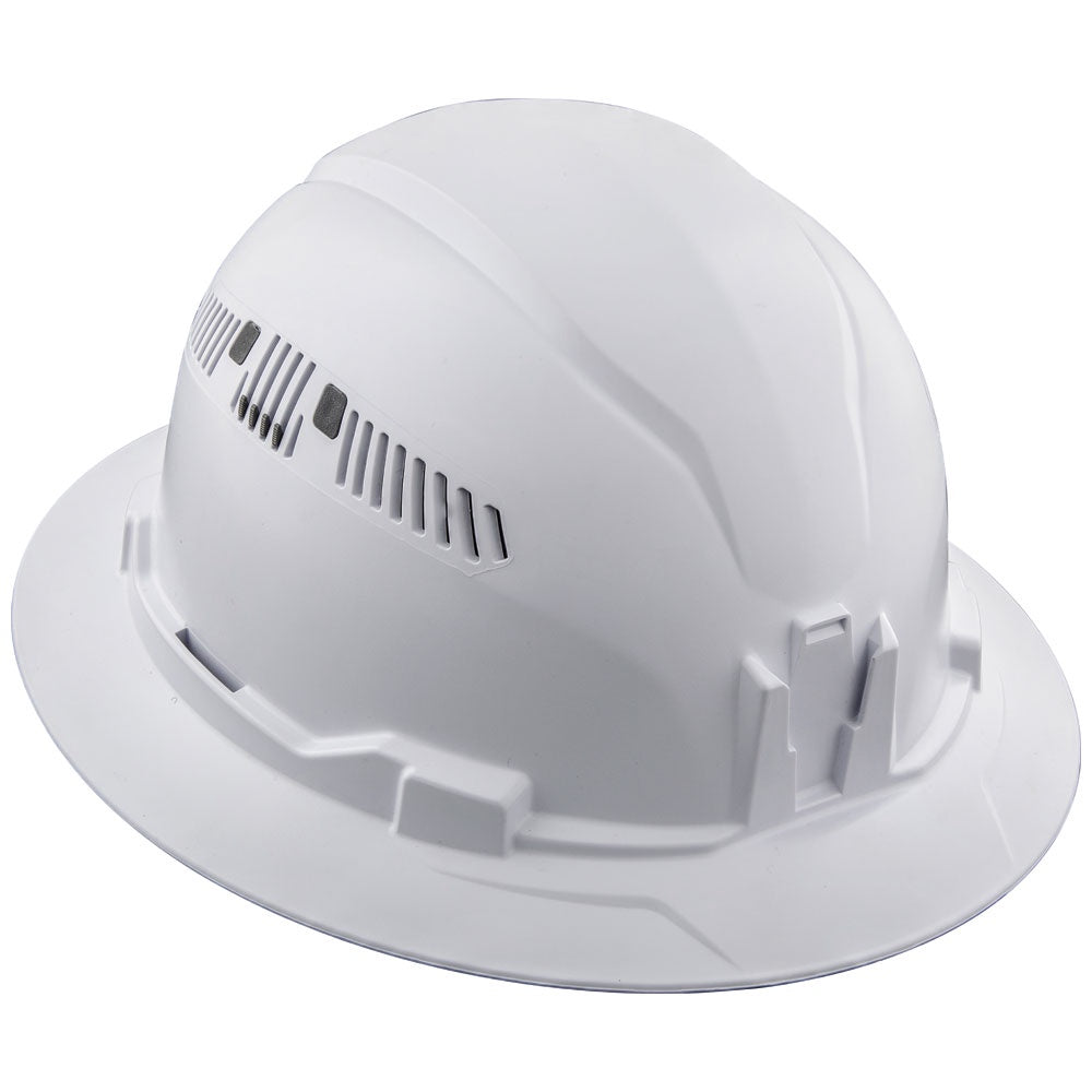 Hard Hat, Vented, Full Brim Style, White 60401