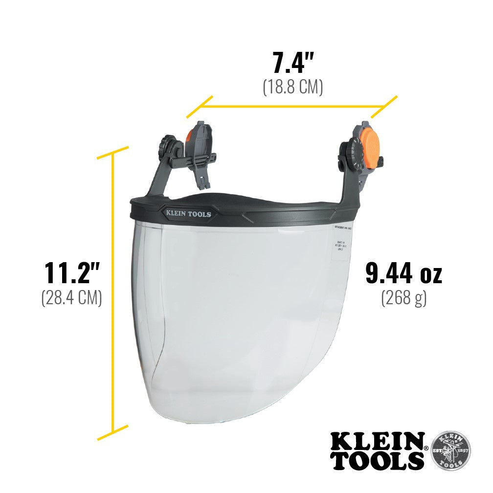 Klein Face Shield, Safety Helmet and Cap-Style Hard Hat, Clear #60472