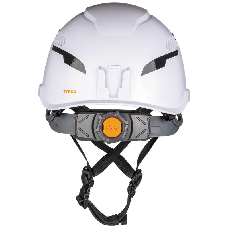 Klein  Safety Helmet, Type-2, Vented Class C, with Rechargeable Headlamp - HardHatGear