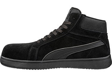 PUMA MENS ICONIC SUEDE BLK/BLK MID ASTM EH SR #630305