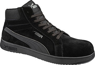 PUMA MENS ICONIC SUEDE BLK/BLK MID ASTM EH SR #630305