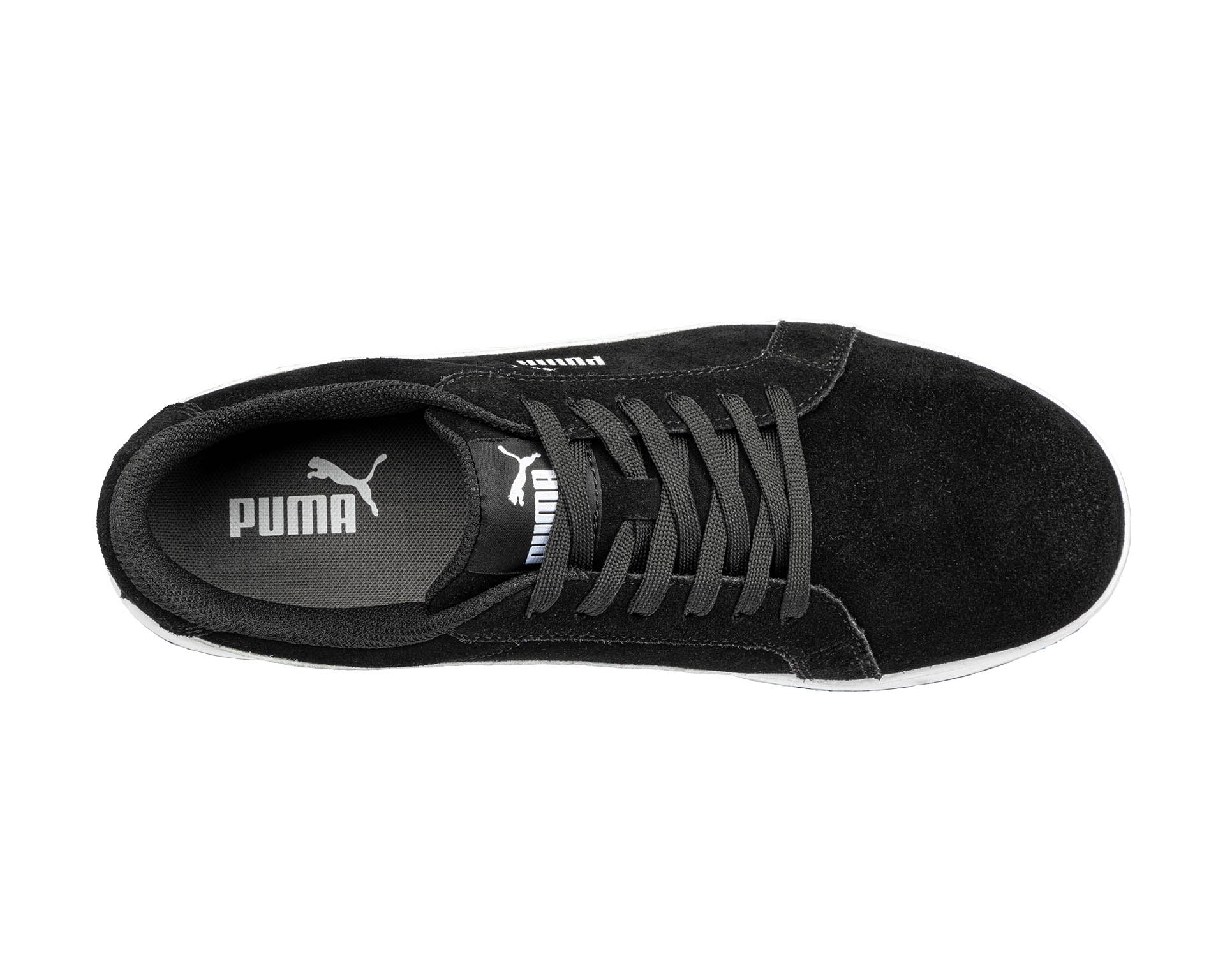 PUMA MENS ICONIC SUEDE BLACK LOW ASTM EH Safety Shoe #640015