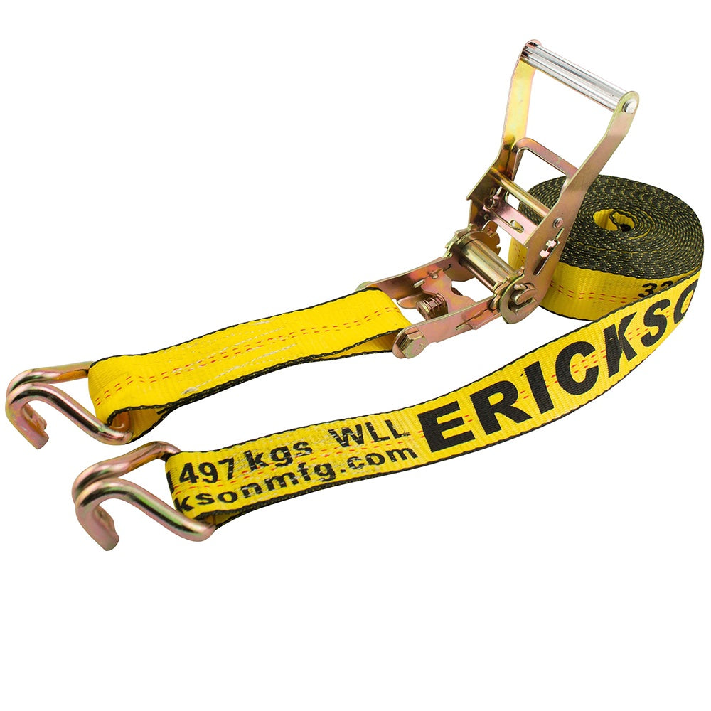 Erickson 2 x 2710,000 lb. Ratchet Straps Double J-Hooks
