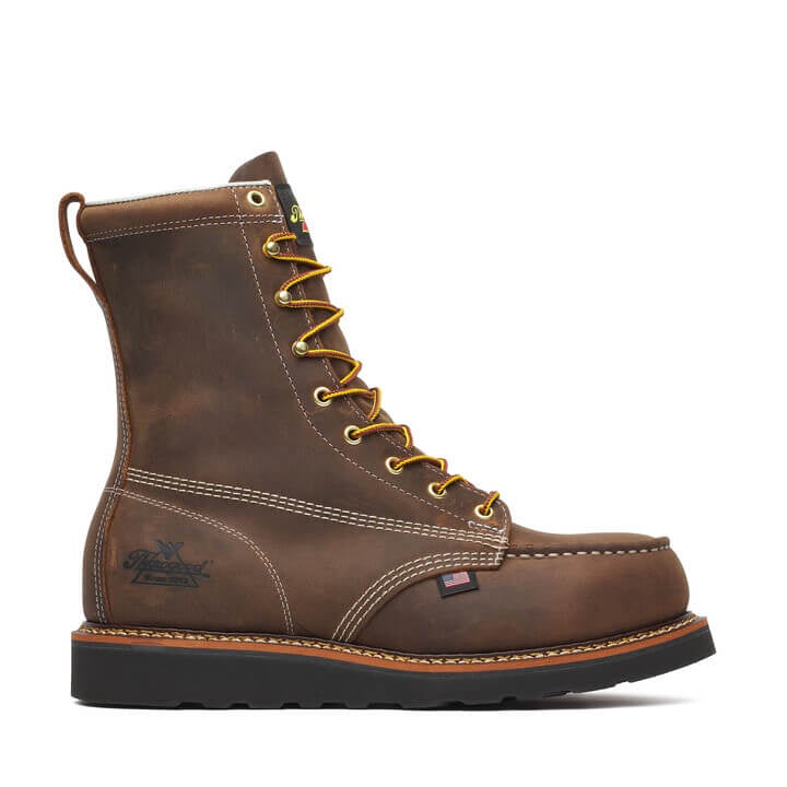 Thorogood American Heritage – 8″ Trail Crazy Horse Black Heel Safety Toe – Moc Toe MAXWear Wedge #804-4235
