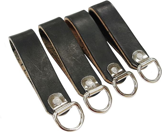 Heavy Duty Leather Suspender D-Ring Loops (Pack of 4) - Rudedog USA #420