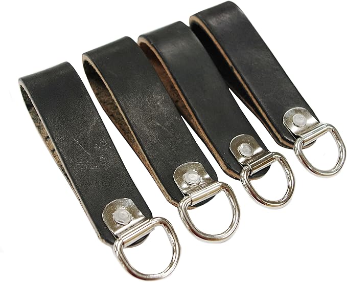 Heavy Duty Leather Suspender D-Ring Loops (Pack of 4) - Rudedog USA