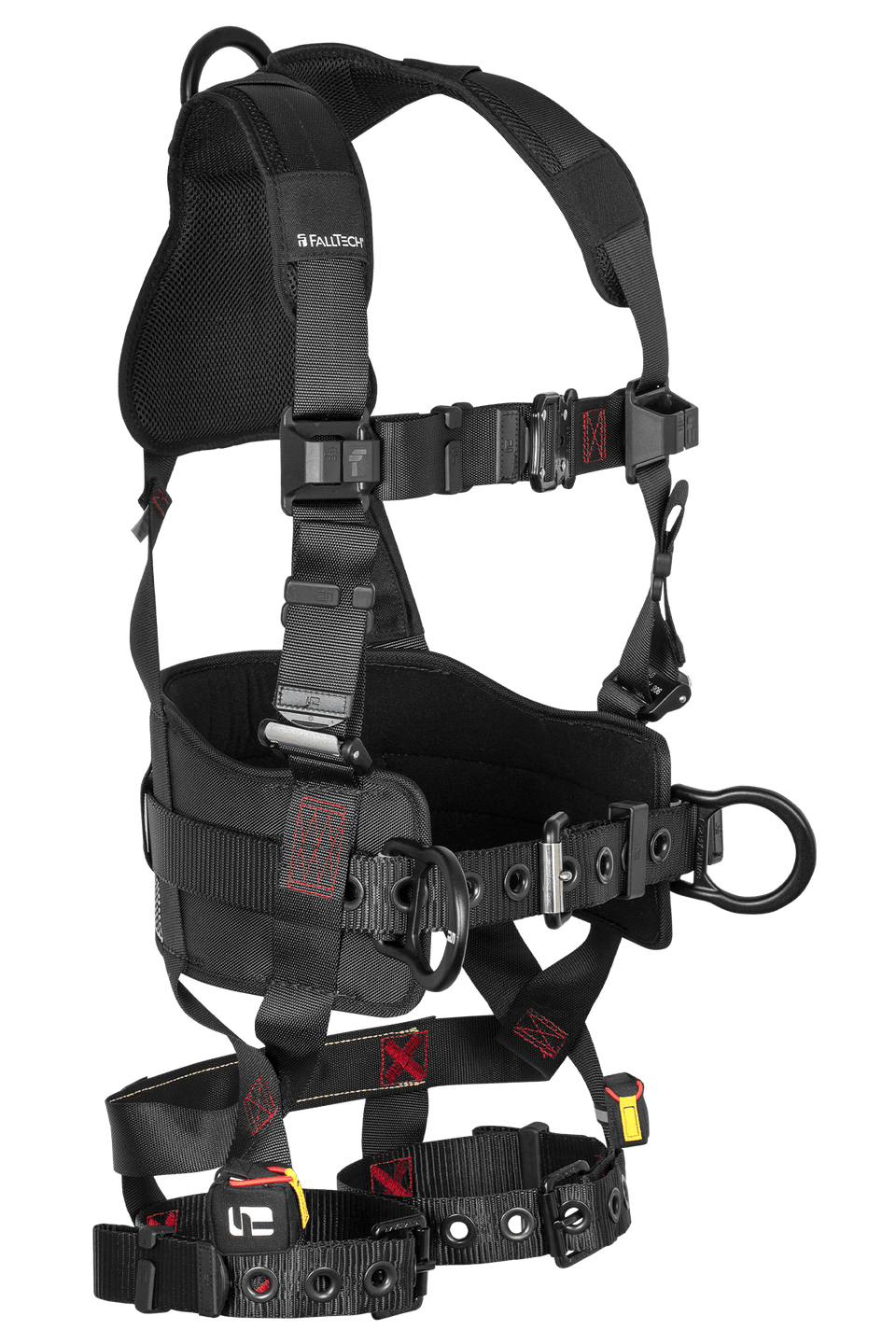 Falltech FT-Iron 3D-Ring Construction Belted Full Body Harness, Tongue Buckle Leg Adjustment #8144