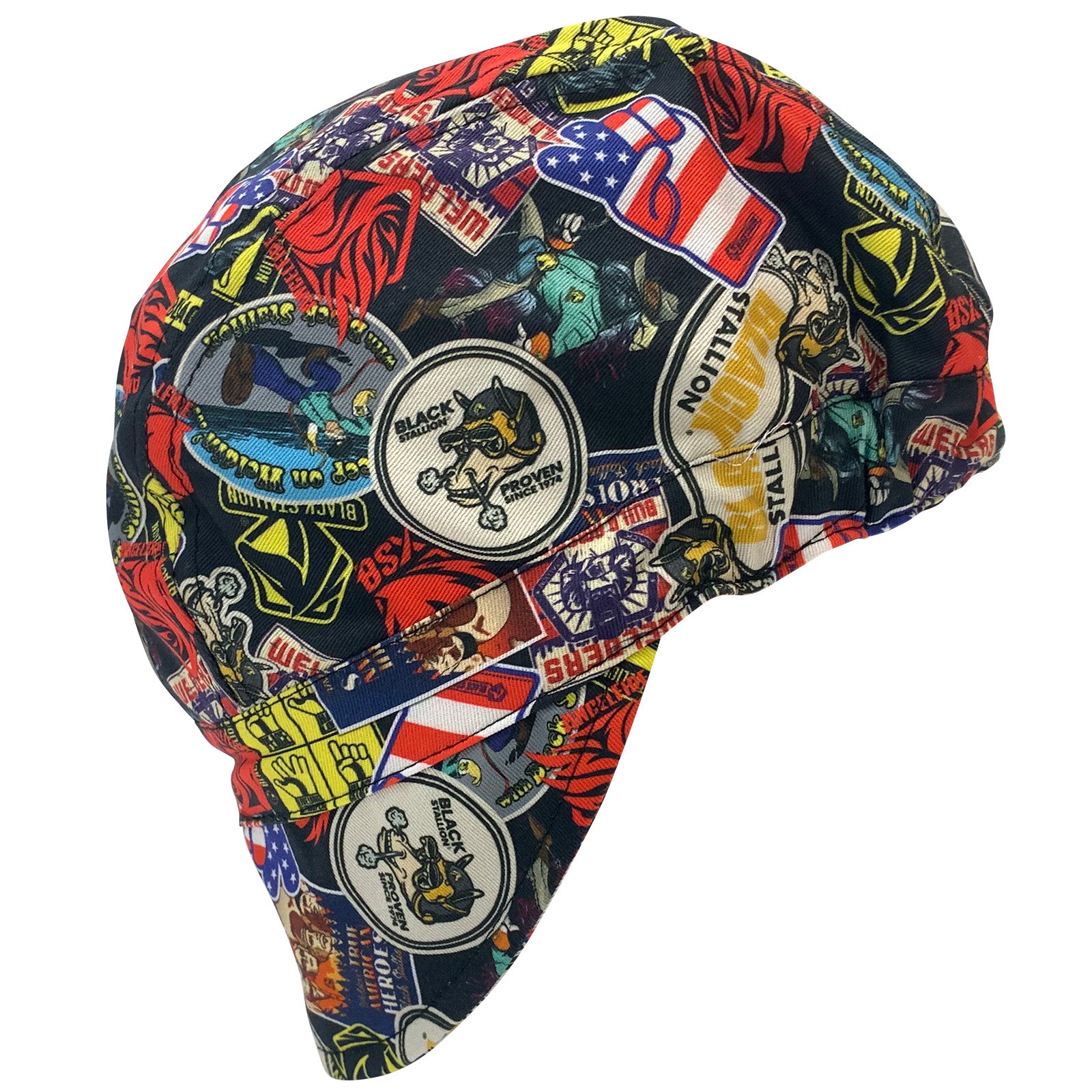 Black Stallion Exclusive “Sticker Collage” Cotton Welding Cap #BC5W-SC