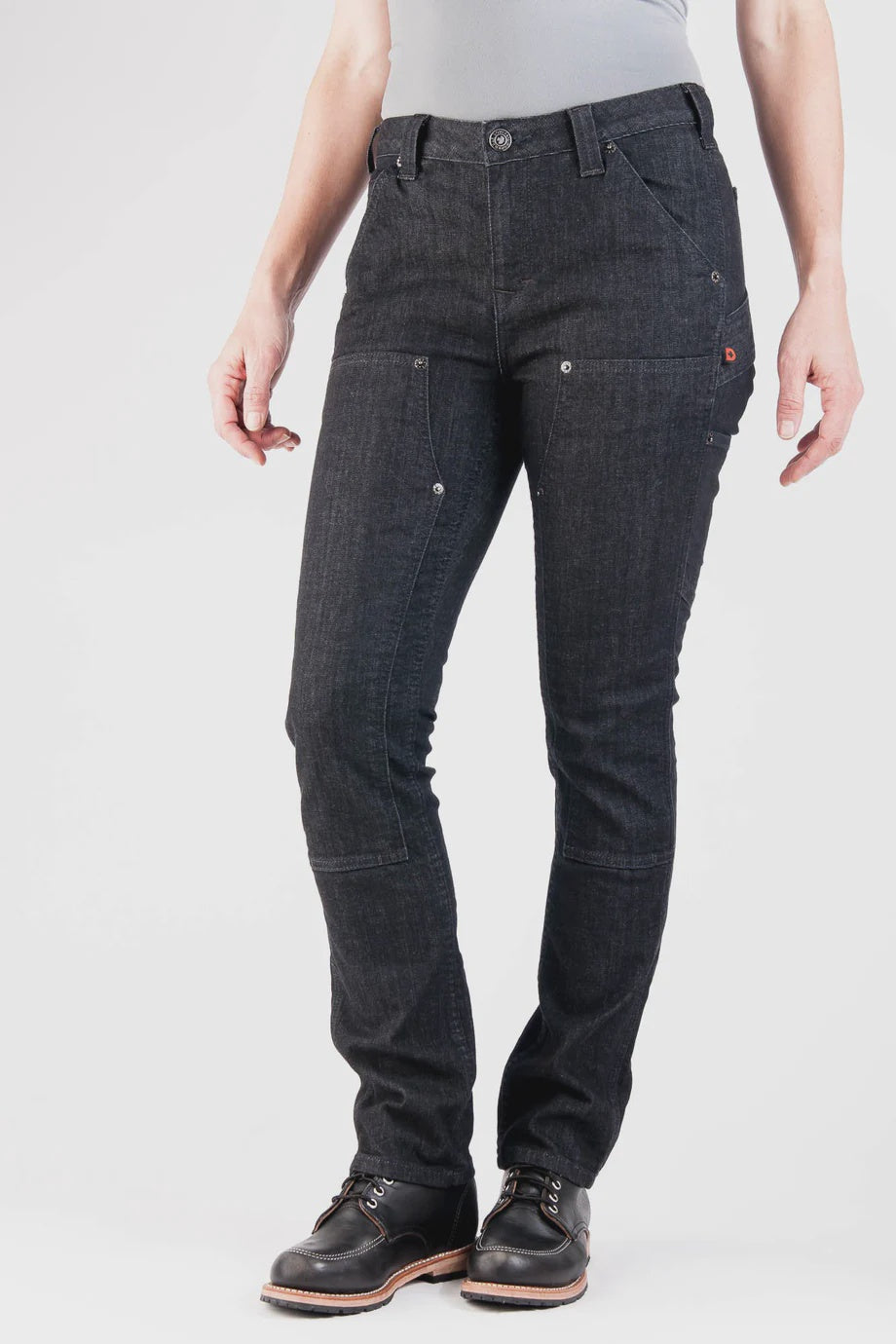 Dovetail Women's Workwear Maven Slim Heathered Black Denim