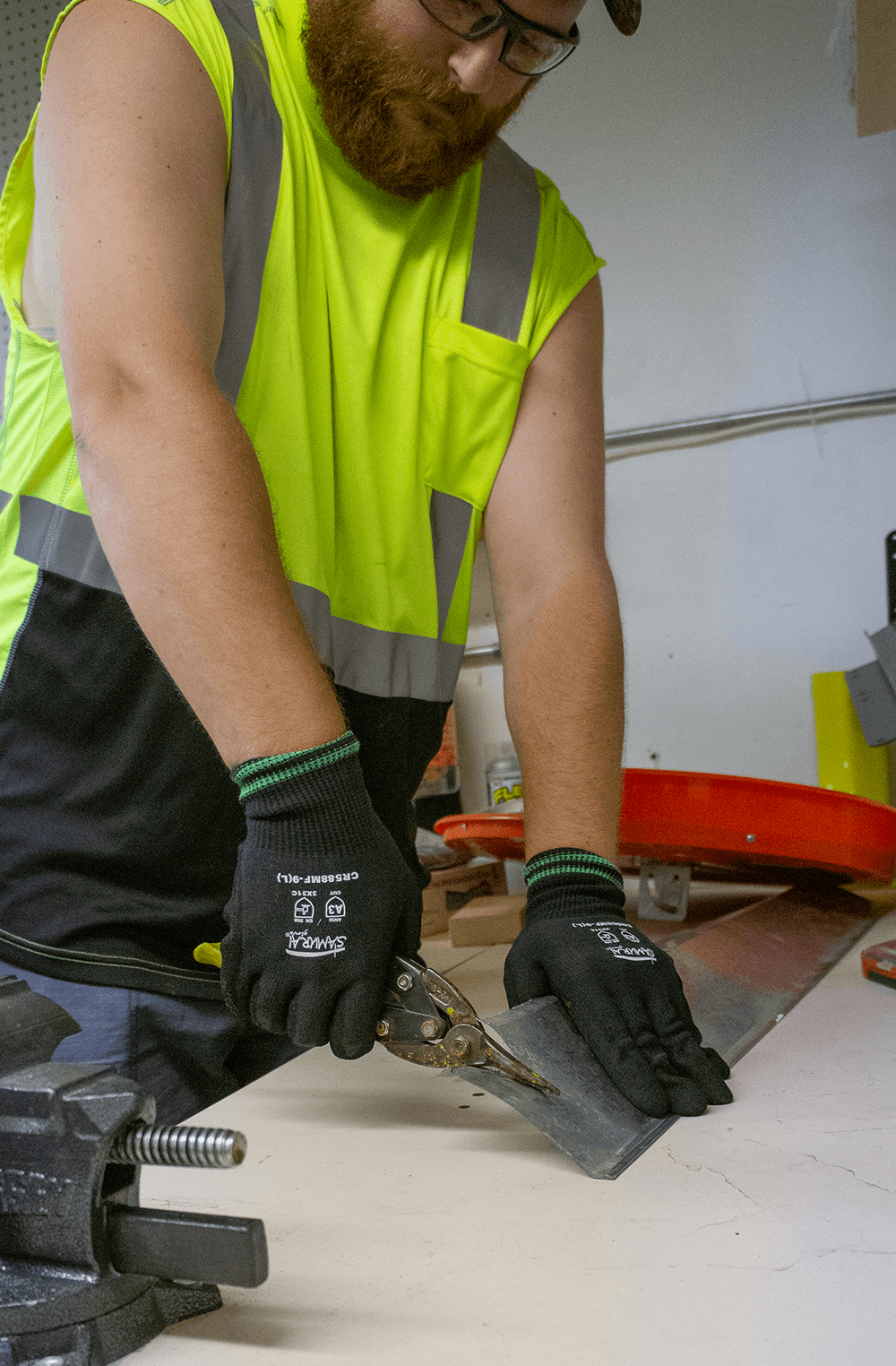 GGS FrogWear® HV Premium Athletic-Type High-Visibility Black Bottom Sleeveless Safety Shirt - GLO-202