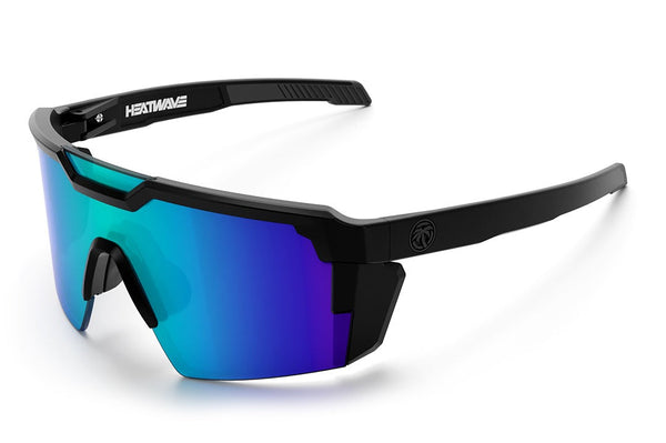 Heat Wave Future Tech Sunglasses: Black Frame/Galaxy Blue Lens Z87+ - HardHatGear