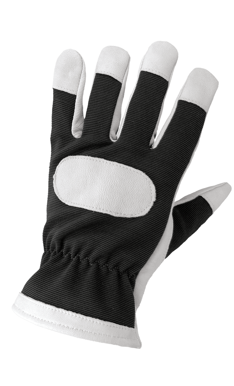 Hot Rod Gloves® Premium-Grade Grain Goatskin Leather Palm Mechanics Style Gloves with a Spandex Back and Double Palm - HR4008 - HardHatGear