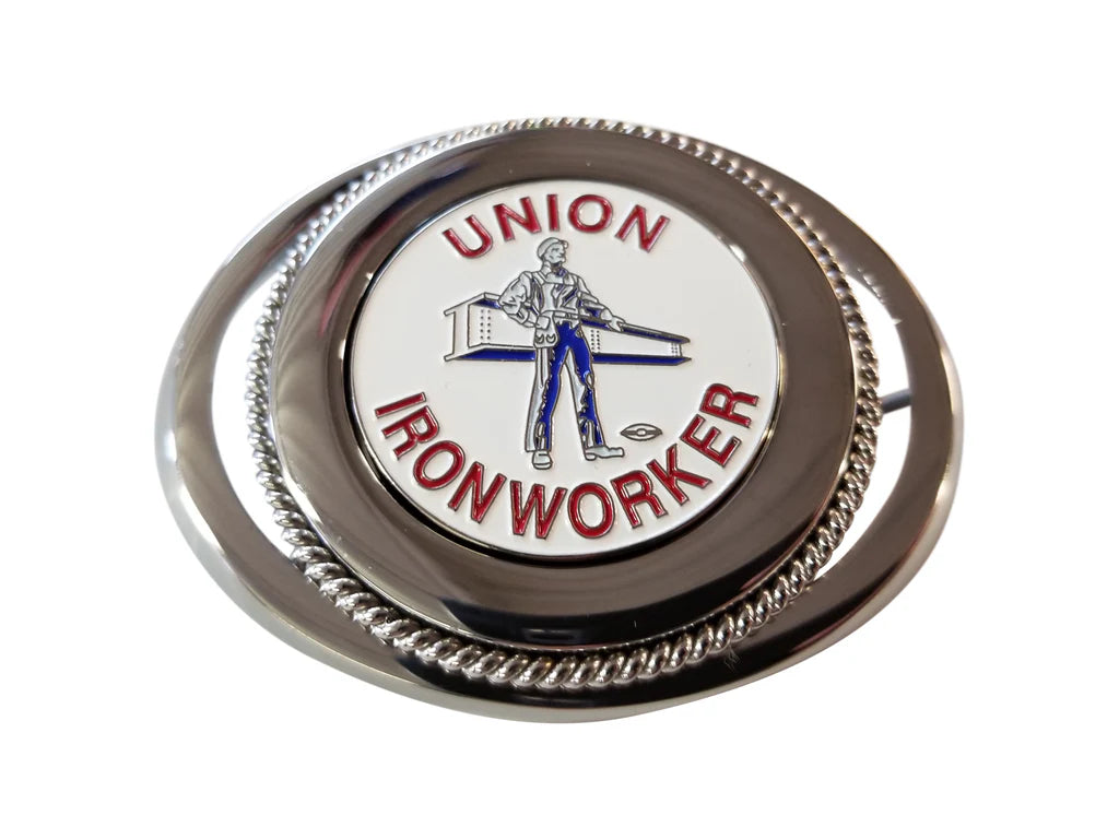 Ironworker Man and Beam Belt Buckle #BW-BB-MB