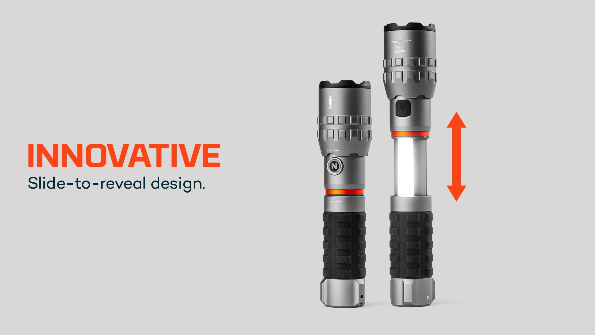 nebo cob led flashlight NEBO Slyde King 4K Flashlight/Work Light