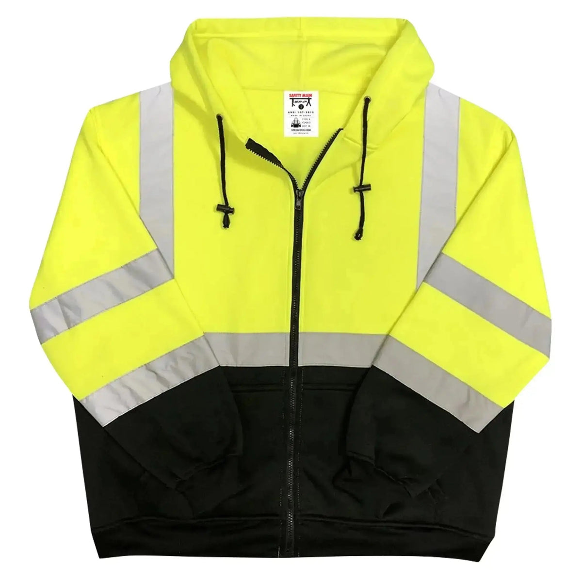 Safety Main 05LWJYB Lightweight Jacket, Class 3, Hi-Vis Yellow with Black Bottom, Pack of 5