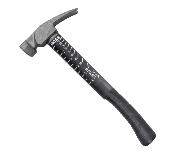 BOSS Hammer Co Titanium Hammer w/ Fiberglass Handle, 16oz, Smooth or Milled