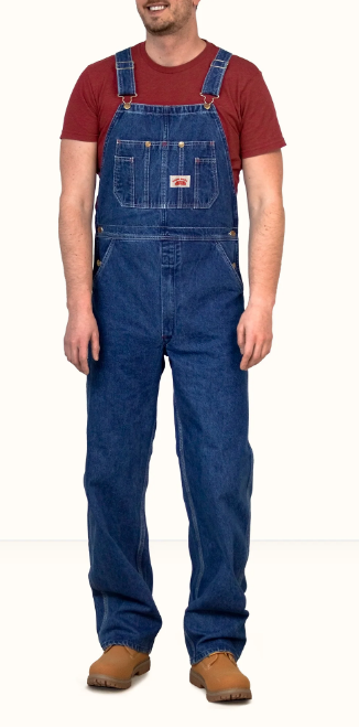 Round House Men's Stone Washed Blue Denim Overall #699