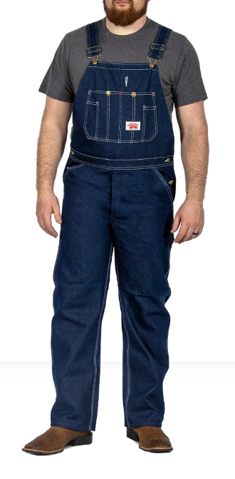 Round House Men's Zipper Fly Blue Denim Bib Overall #980