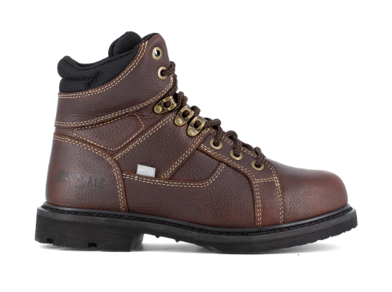 IronAge Groundbreaker Men's Dark Brown 6" Work Boot with CushGuard™ Internal Met Guard - IA5021