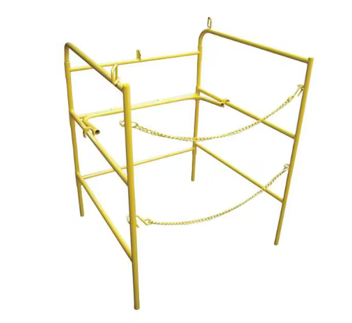 Collapsible Manhole Guard Rail, 33 in x 33 in x 3 1/2 ft, Steel, Yellow