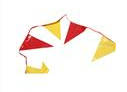 VizCon Pennant Flag (For Roof Edge Delineator Cone), 12" x 18" x 105', Red/Yellow, 1/Each