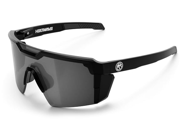 Heat Wave Future Tech Sunglasses: Black Frame/Silver Lens Z87+ - HardHatGear