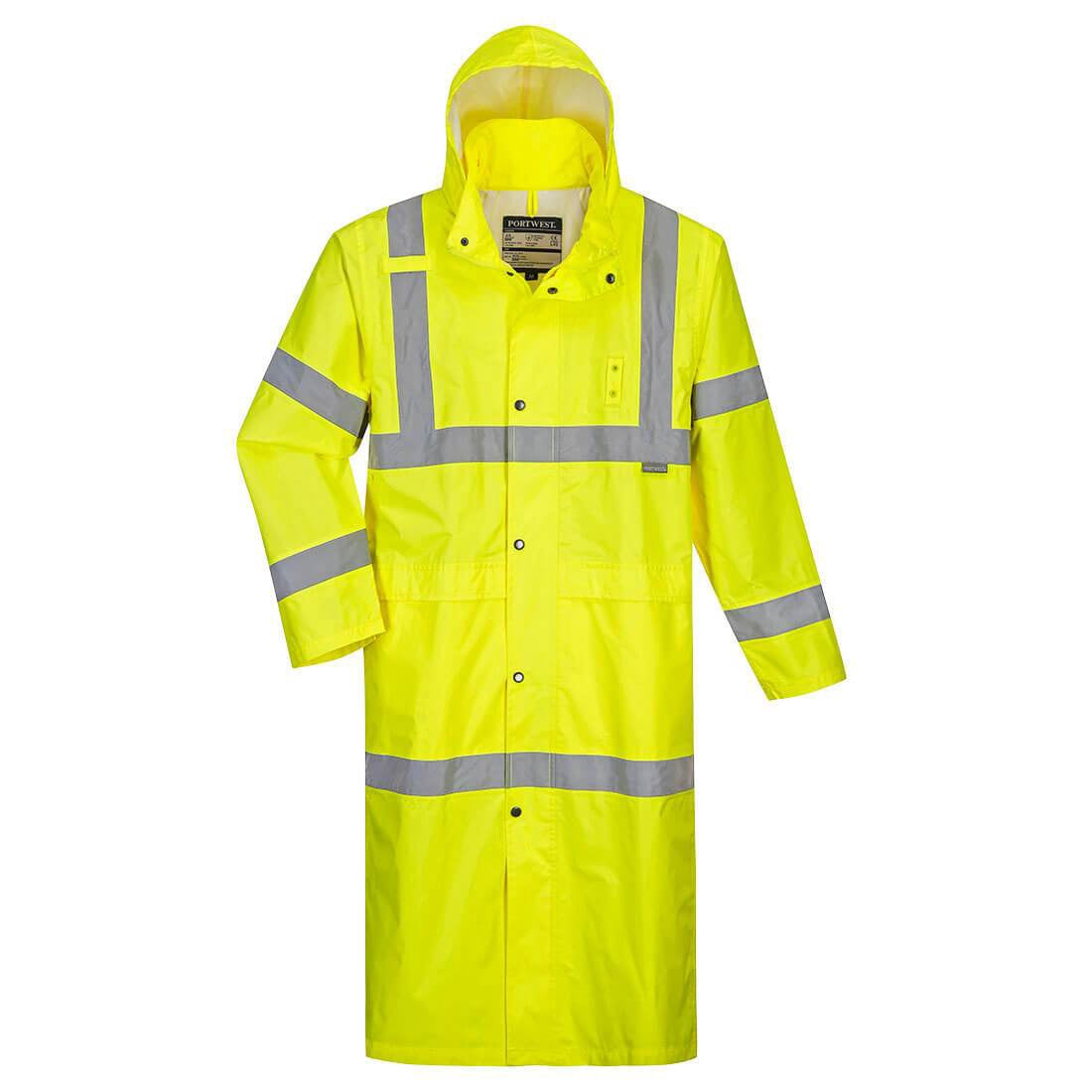 high visibility rain gear Portwest UH445 Hi-Vis Classic Raincoat Yellow