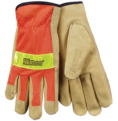 kinco handschuhe Hi-Vis Orange Mesh & Grain Pigskin Palm