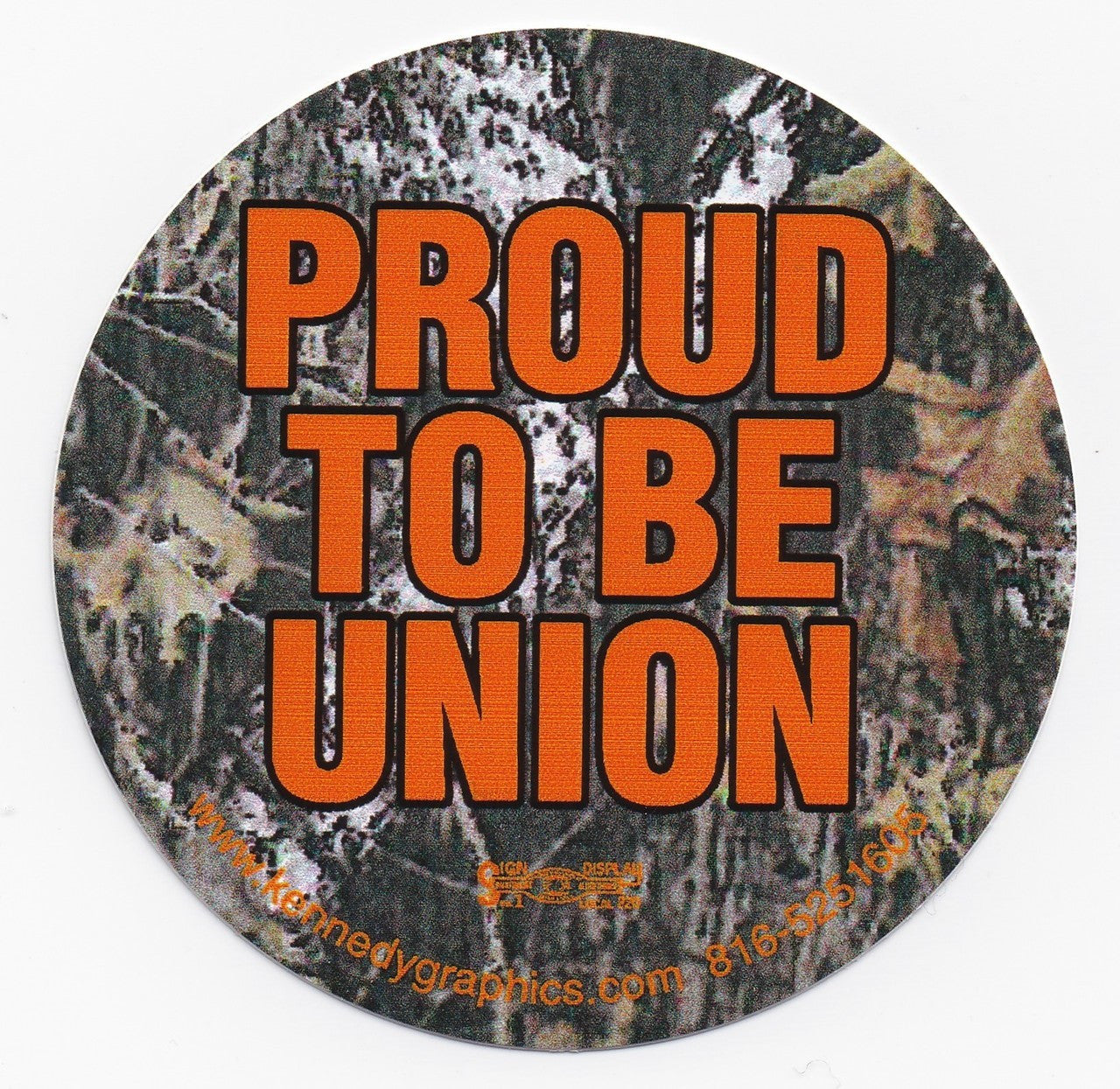 Proud to be Union Camo Round Hard Hat Sticker #S104