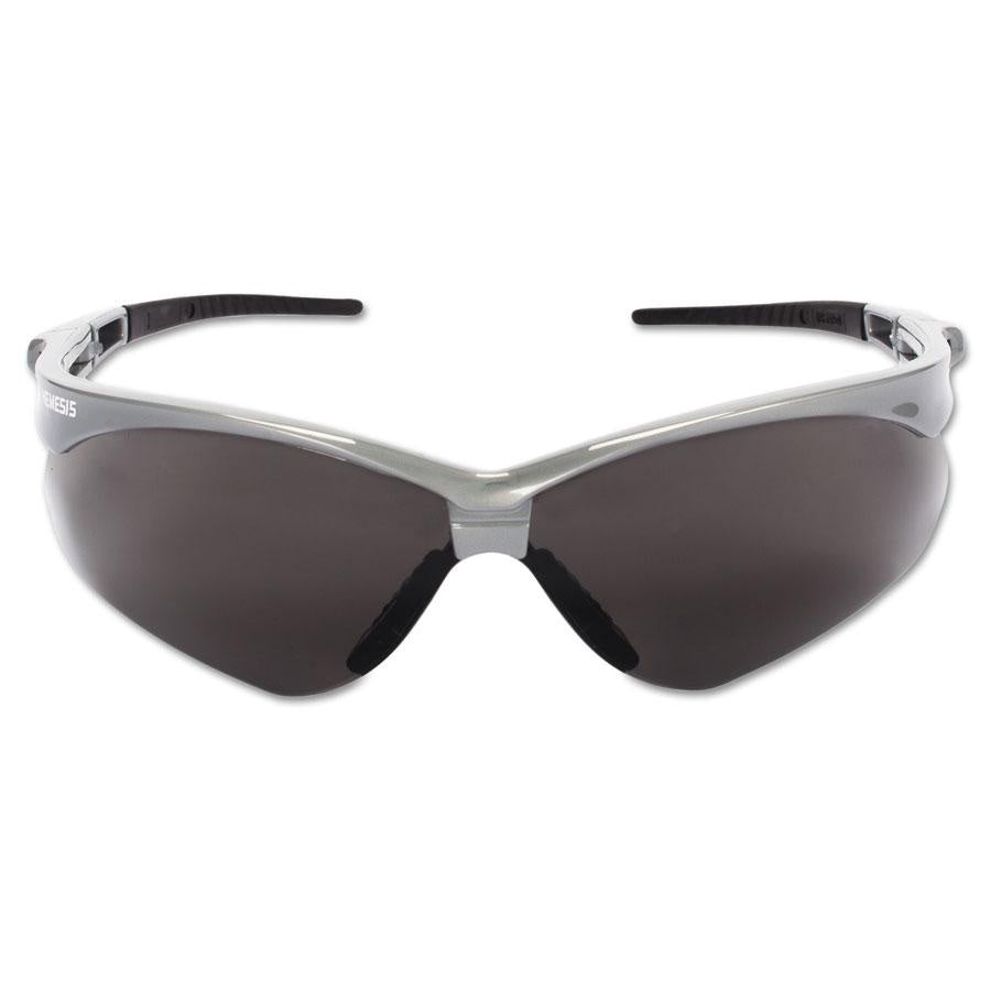 Nemesis Smoke Lens Silver Frame Safety Glasses #47383