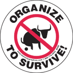 Organize to Survive No BS Hard Hat Sticker #S59