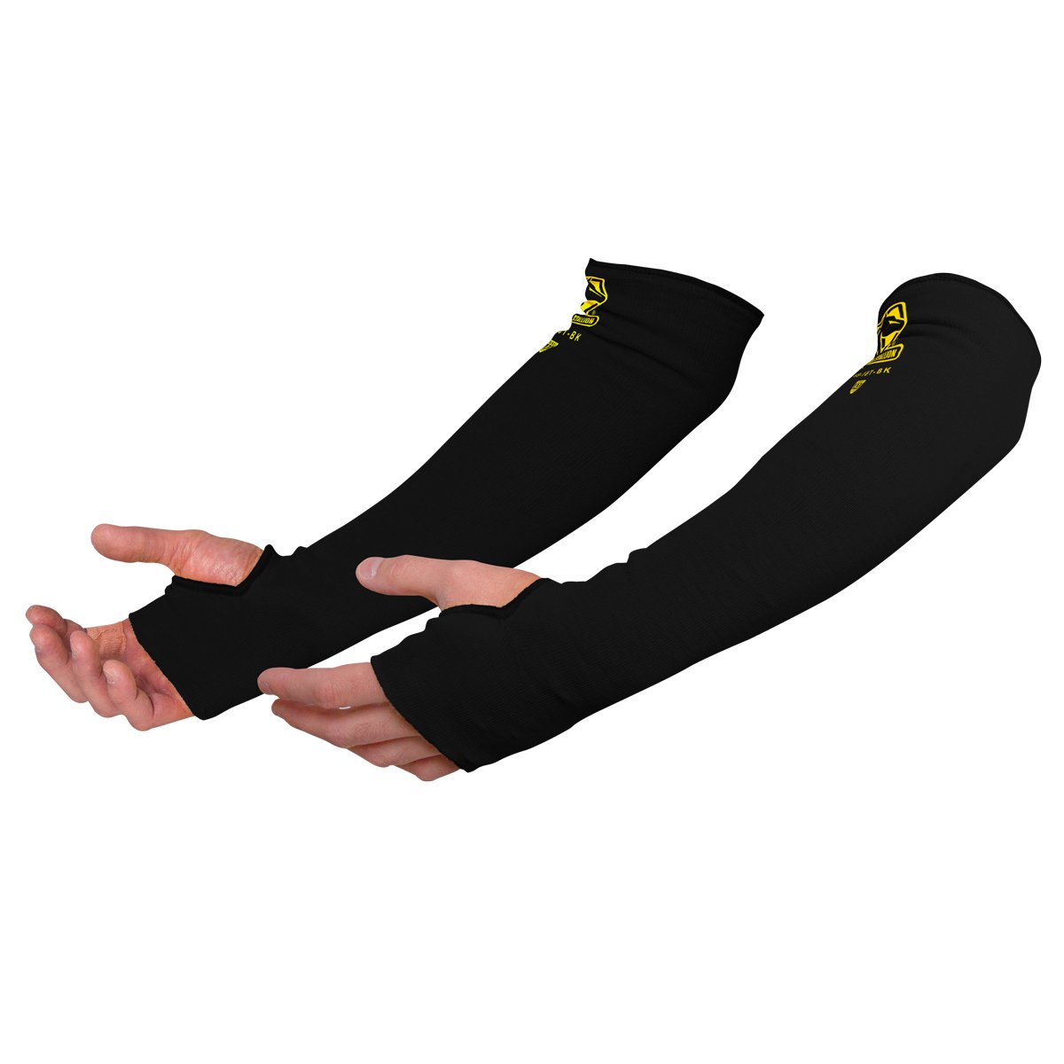 Black Stallion DuPont Kevlar Knit A3 Cut-Resistant 18" Sleeves with Thumb Slot, Black